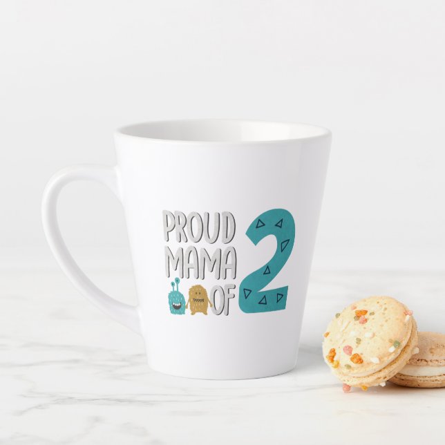 Caneca De Café Latte Mãe Orgulhosa de Dois (In Situ)