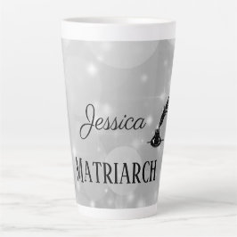 Caneca De Café Latte Mãe personalizada de Matriarca Silver Inkpot