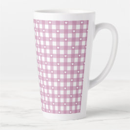 Caneca De Café Latte Magenta Checks
