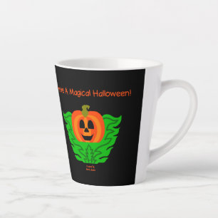 Caneca De Café Latte Mágica Abóbora-das-Bruxas Pequena Caneca-de-Latte