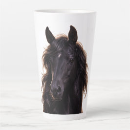 Caneca De Café Latte Magnificent Black Stallion