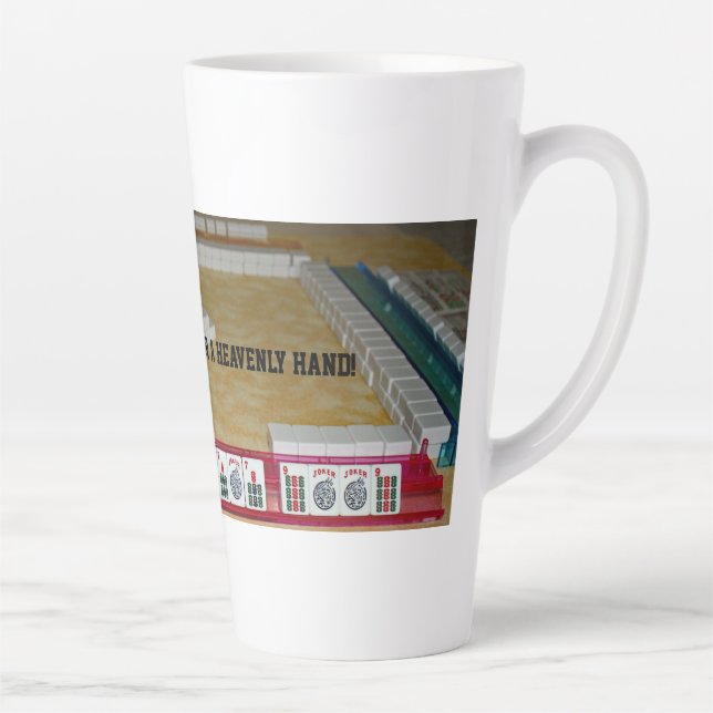 Caneca De Café Latte Mahjong Heavenly Hand Coffee Mug (Direita)