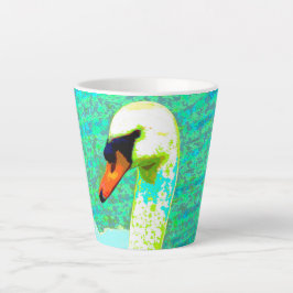 Caneca De Café Latte Maiestoso Cabeça Branca de Cisne