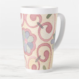 Caneca De Café Latte Maiolica Amarela Italiana Espanhola Rosa
