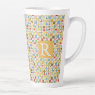 Caneca De Café Latte MALHA QUILT MALHA Lata Lata + Texto / Dourado