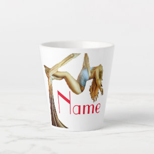 Caneca De Café Latte Malhação aérea de ioga Thunder_Cove