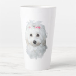 Caneca De Café Latte Maltês de Elegance Fluffy Beauty