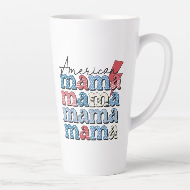 Caneca De Café Latte Mama Americana (Direita)
