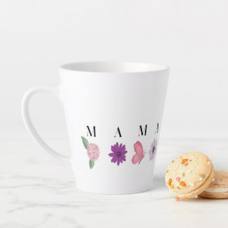 Caneca De Café Latte MAMA Floral Butterfly – Mother's Day Gift