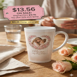 Caneca De Café Latte Mama — Meu Primeiro Lar | Floral Mãe e Filha
