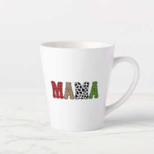 Caneca De Café Latte Mama Natal Xadrez Desenho Design