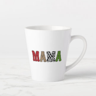 Caneca De Café Latte Mama Natal Xadrez Desenho Design