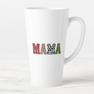 Caneca De Café Latte Mama Natal Xadrez Desenho Design