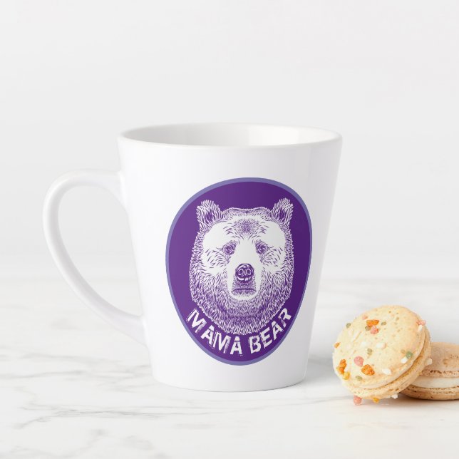 Caneca De Café Latte Mama Urso, Ilustração Desenhada À Mão (In Situ)