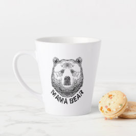 Caneca De Café Latte Mama Urso, Ilustração Desenhada À Mão