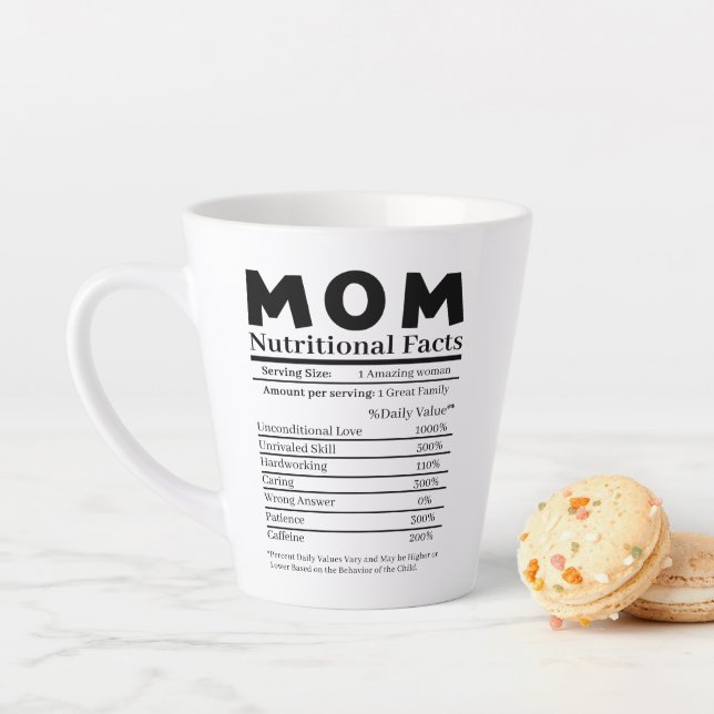 Caneca De Café Latte Mamãe Fatos Nutricionais (In Situ)