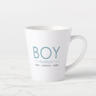Caneca De Café Latte Mamãe Personalizada Com Nomes