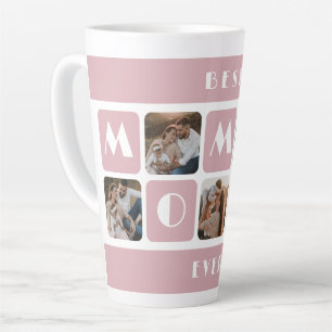 Caneca De Café Latte Mamãe Rosa Personalizada, A Melhor Caneta De Foto
