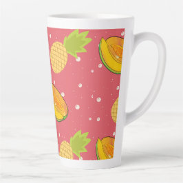 Caneca De Café Latte mamão e abacaxi