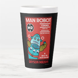 Caneca De Café Latte Man Robot O Homem Perfeito
