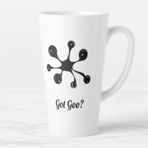 Caneca De Café Latte Manchas modernas de goo preto abstrato