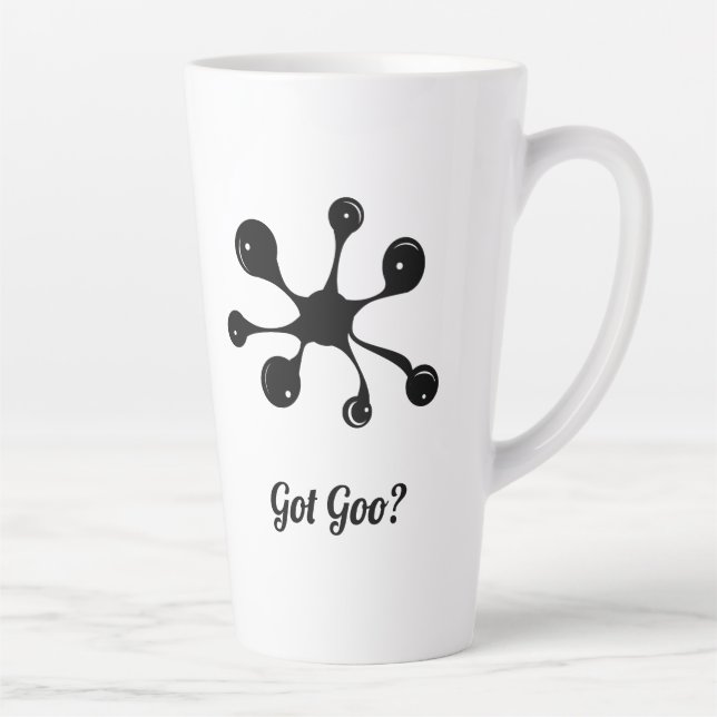 Caneca De Café Latte Manchas modernas de gosma preta abstrata (Direita)