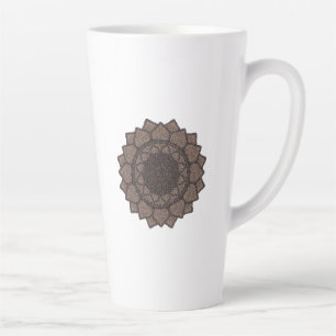 Caneca De Café Latte Mandalá de Grão de Café-Moderno Orgânico-Amantes d