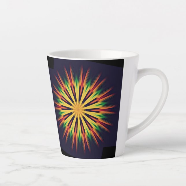 Caneca De Café Latte Mandala Flower- 21855 (Direita)