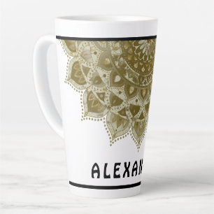 Caneca De Café Latte Mandalas Coloridas e Sofisticadas Estilo Índia 4