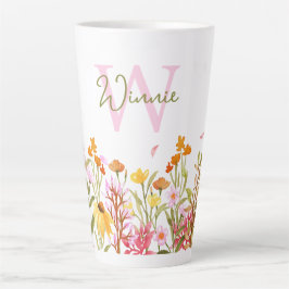 Caneca De Café Latte Mangueira de Flores Selvagens