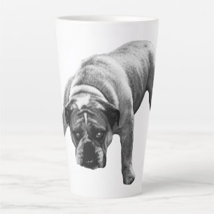 Caneca De Café Latte Manhã Com Um Cachorro Vigoroso