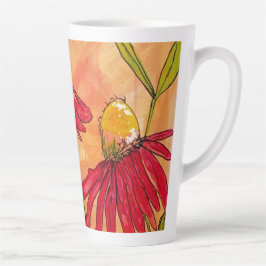 Caneca De Café Latte Manhã de Flor Silvestre