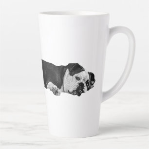 Caneca De Café Latte Manhã Lenta, Buldogue Preguiçoso
