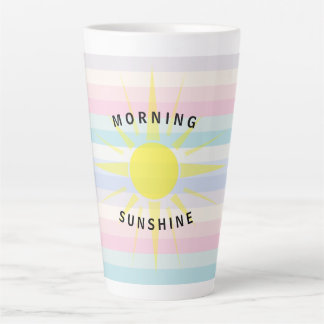 Caneca De Café Latte Manhã Sol Colorida Lata Grande