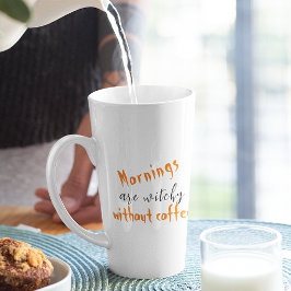 Caneca De Café Latte Manhãs São Bruxas Brancas