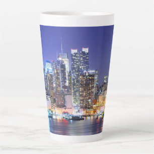 Caneca De Café Latte Manhattan à noite