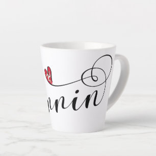 Caneca De Café Latte Manin, Ilha de Man Flag Heart, Manx