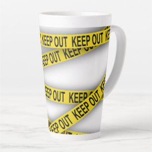 Caneca De Café Latte Mantenha-se afastado não atravesse a fita da políc