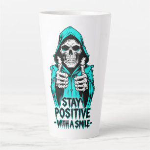 Caneca De Café Latte Mantenha-se Positivo – Motivacional Inspirador 