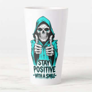 Caneca De Café Latte Mantenha-se Positivo – Motivacional Inspirador 