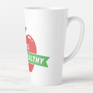 Caneca De Café Latte Mantenha-se saudável, Maçã Vermelha