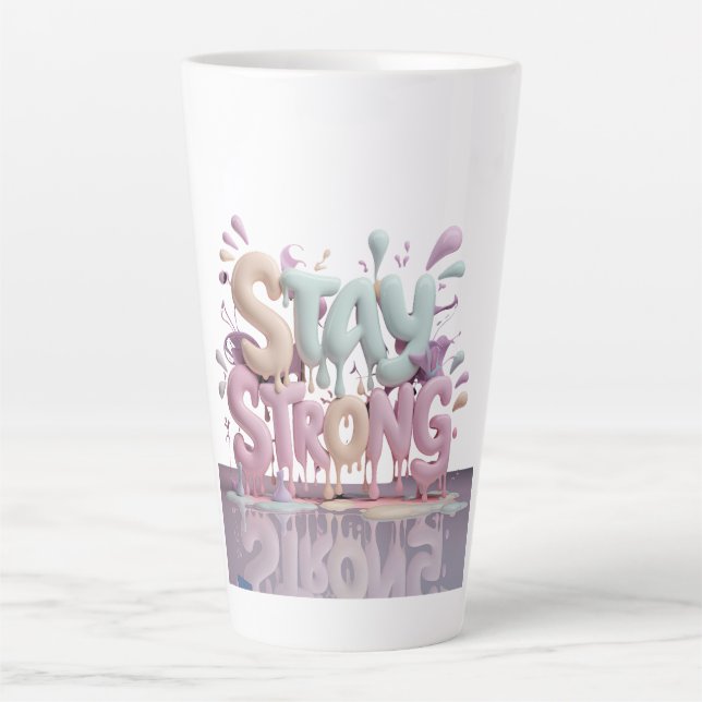 Caneca De Café Latte manter-se forte (Frente)