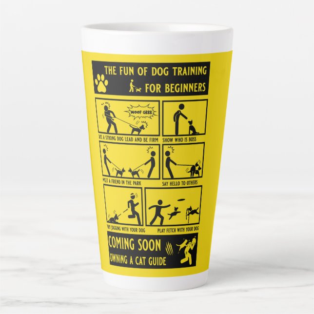 Caneca De Café Latte Manual de instruções de treinamento de cães engraç (Frente)