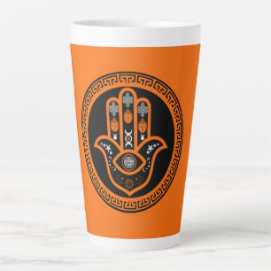 Caneca De Café Latte Mão de Hamsa Proteção contra Olho Gordo