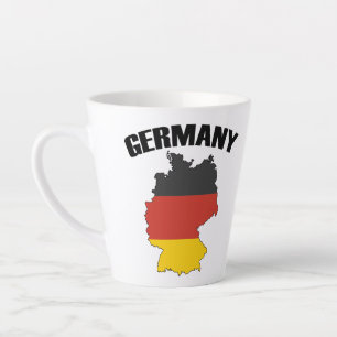 Caneca De Café Latte Mapa da Alemanha - Bandeira Alemã - Viagem de Alem