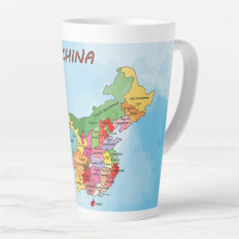 Caneca De Café Latte Mapa da China