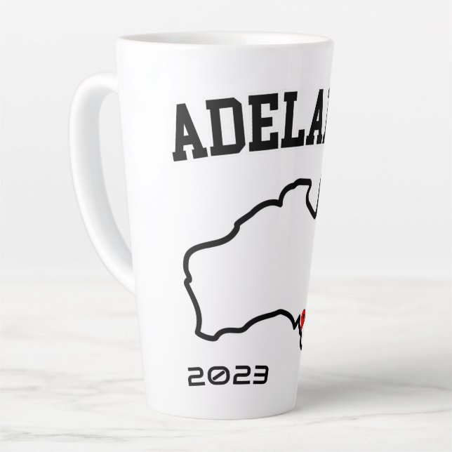 Caneca De Café Latte Mapa da cidade de Adelaide - Ano Personalizado (Ângulo esquerdo)