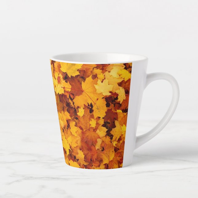 Caneca De Café Latte Maple Leaf Pattern-25877 (Direita)