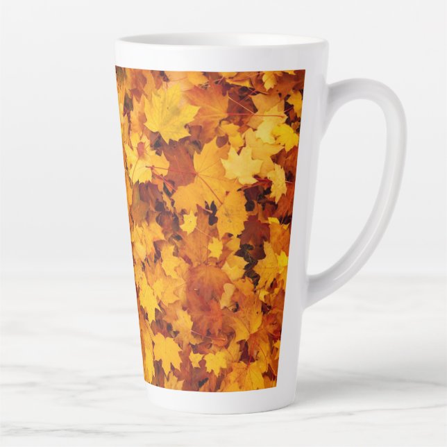 Caneca De Café Latte Maple Leaf Pattern Design (Direita)