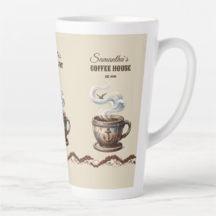 Caneca De Café Latte Marca Personalizada do Café Costeiro
